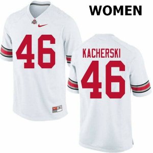 Women's Ohio State Buckeyes #46 Cade Kacherski White Nike NCAA College Football Jersey For Fans MVX1744TO